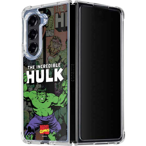 Marvel Classic Comics Hulk Fighter Vintage Galaxy Z Fold5 5G Clear Case